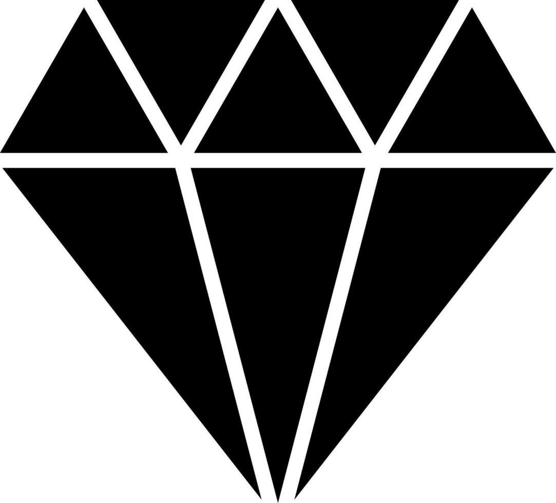 Black and White diamond icon or symbol. vector