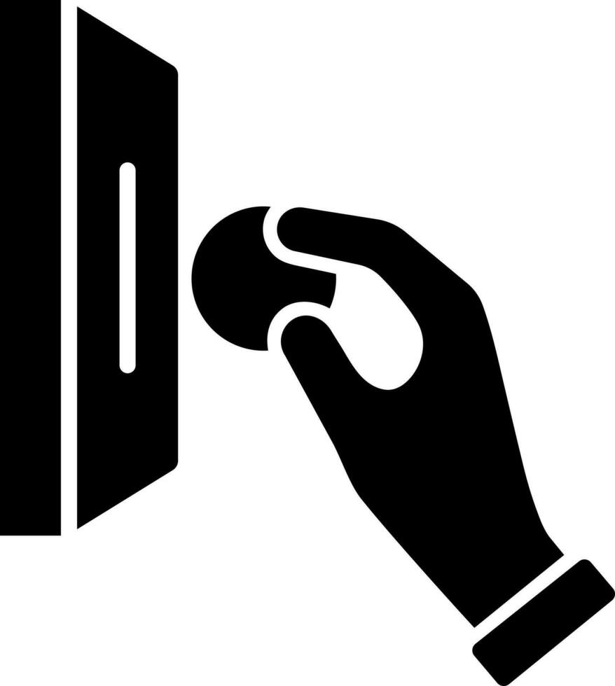 Insert coin icon in Black and White color. vector