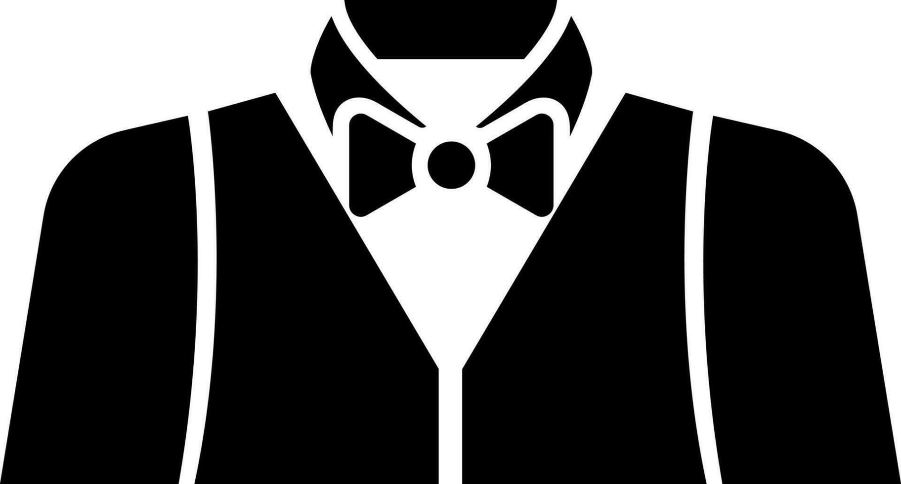 formal fiesta traje icono en negro y blanco color. vector