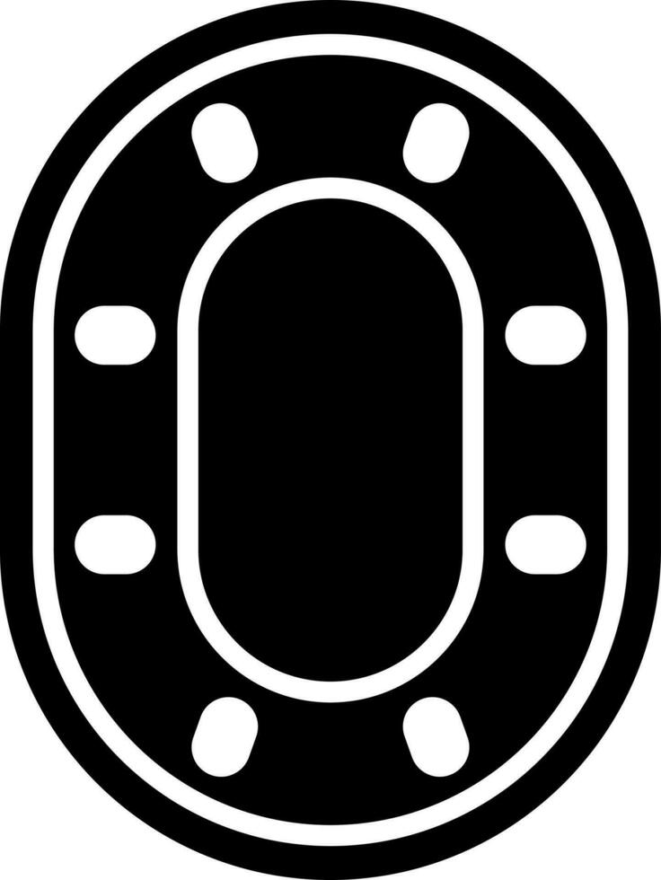 Poker table icon in Black and White color. vector