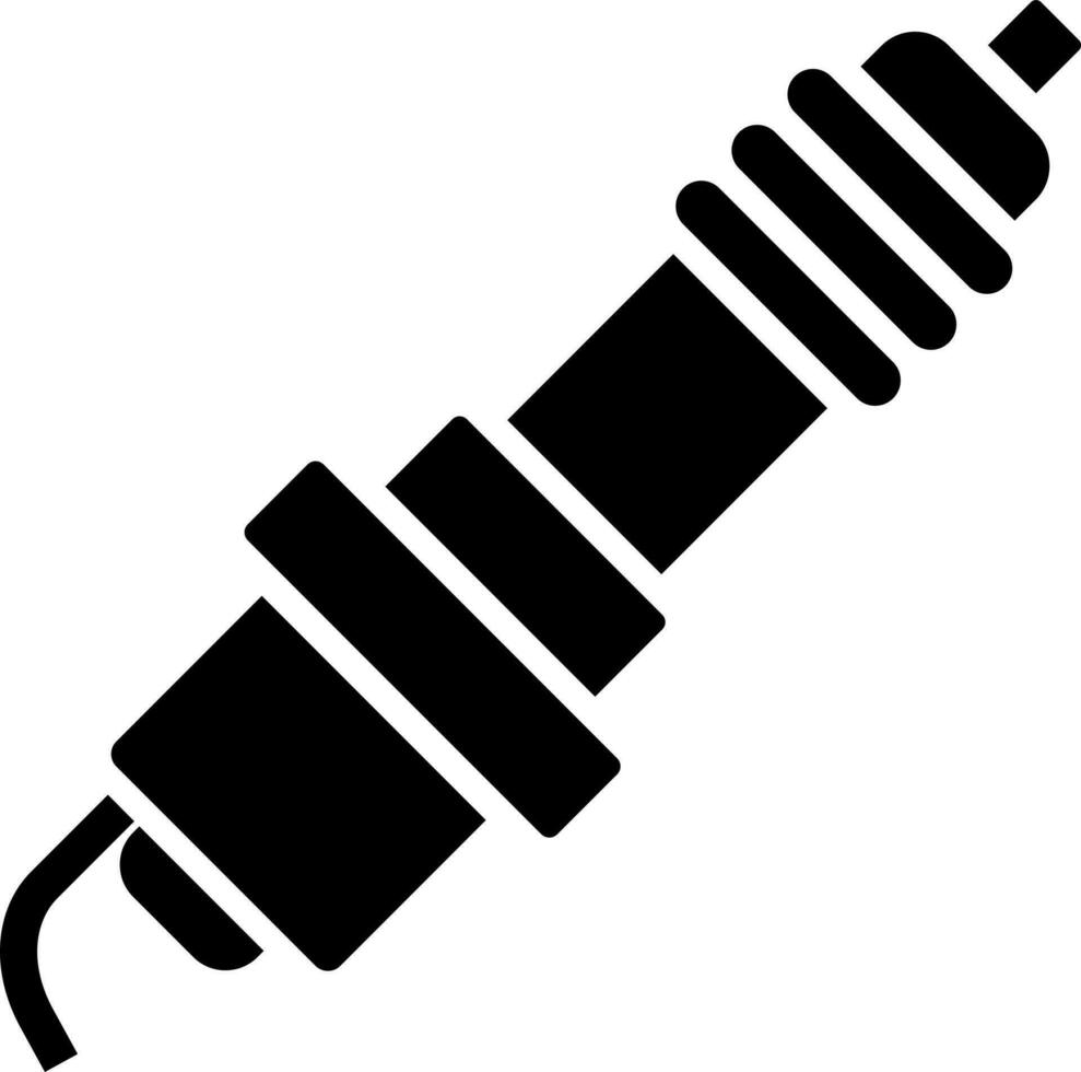 Spark plug icon in Black and White color. vector