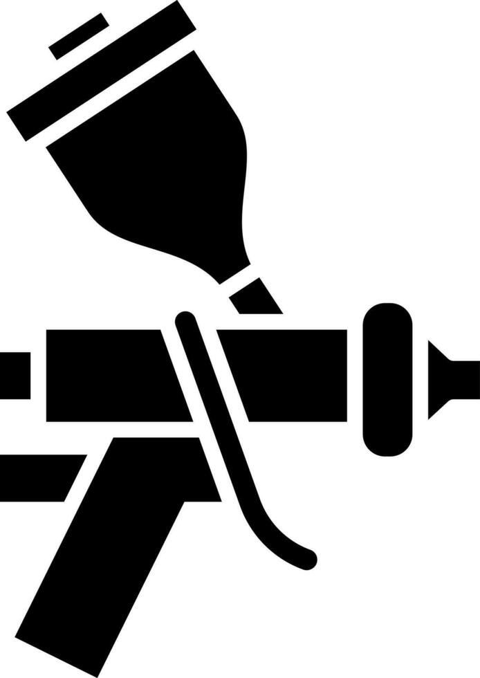 Black and White illustration of spray gun icon. vector