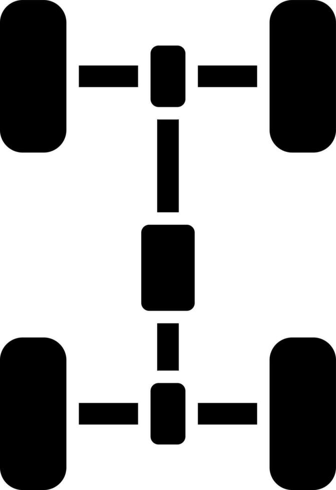 Chassis icon or symbol in Black and White color. vector