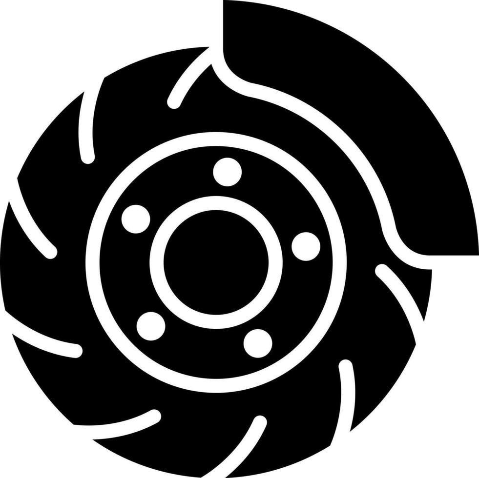 disco freno icono en negro y blanco color. vector