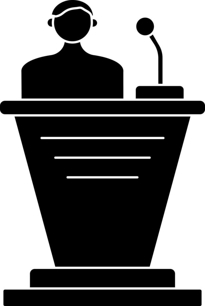 Glyph icon or symbol of conference. vector