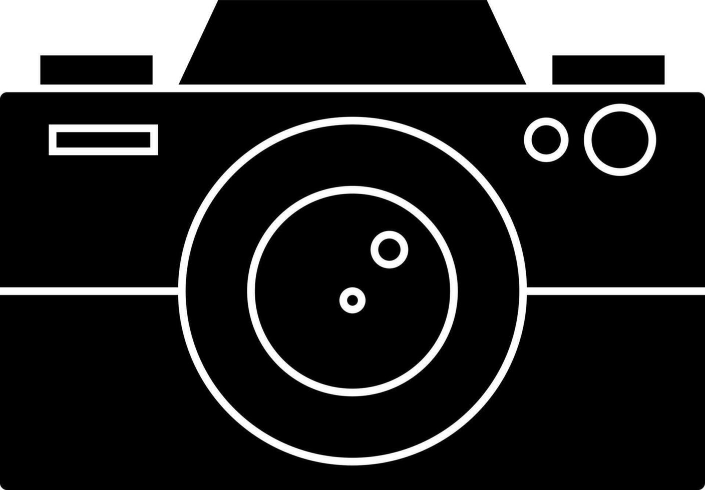 Digital camera icon in Black and White color. vector