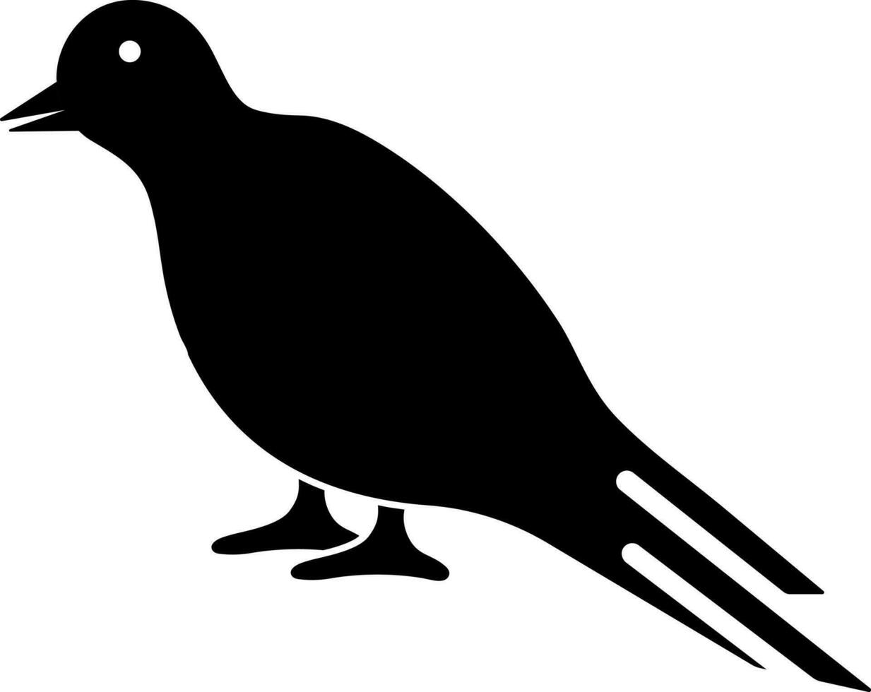 Illustration of crow icon in black color. vector