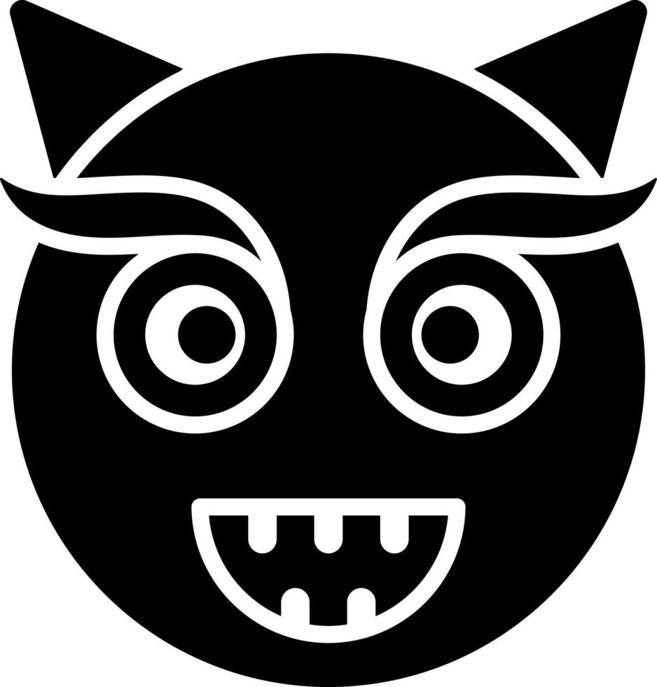 Black and White illustration of devil face icon. 24254043 Vector Art at