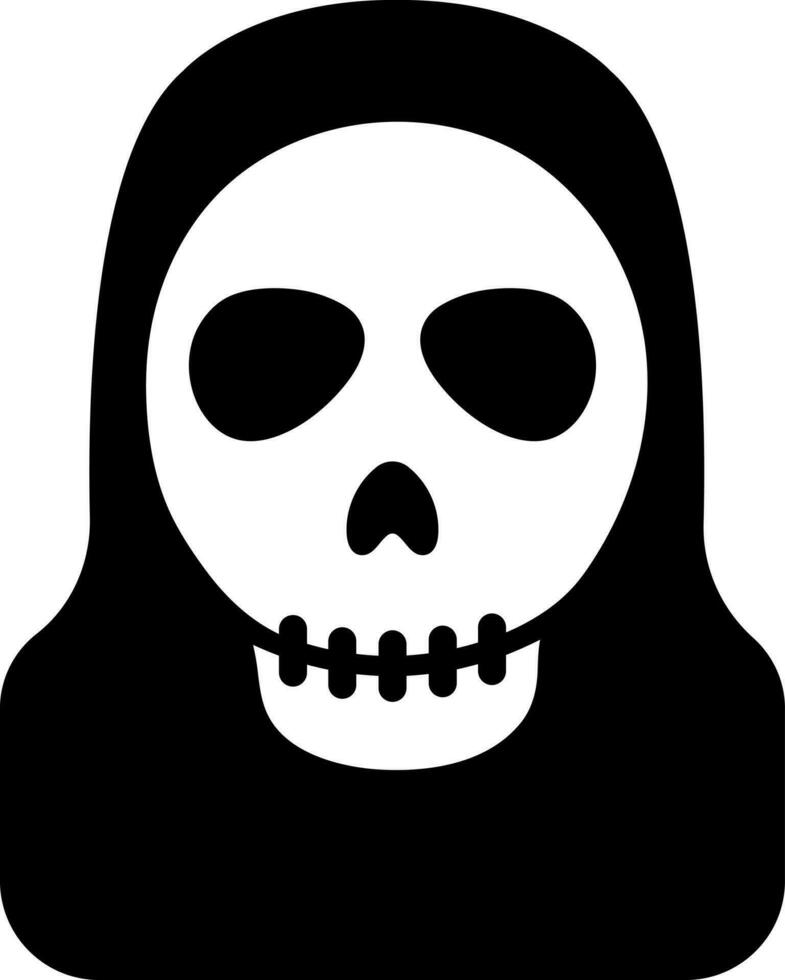 Glyph skull mask icon in flat style. vector
