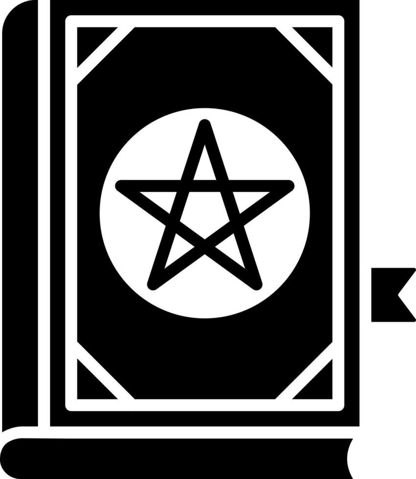 magia deletrear libro icono en negro y blanco color. vector