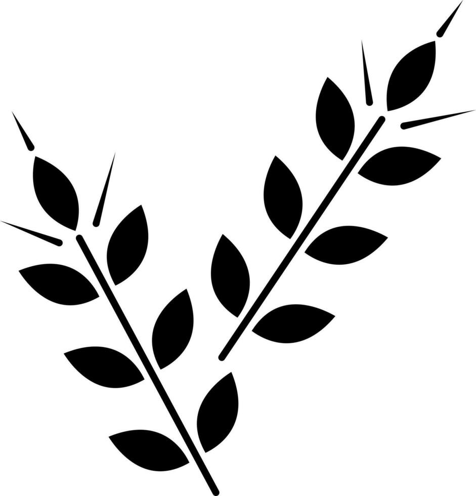 Black and White laurel icon or symbol. vector