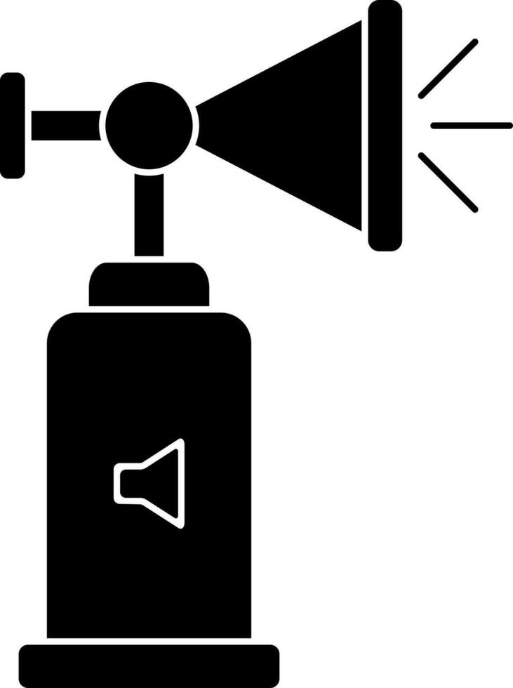 Black and White air horn icon in flat style. vector