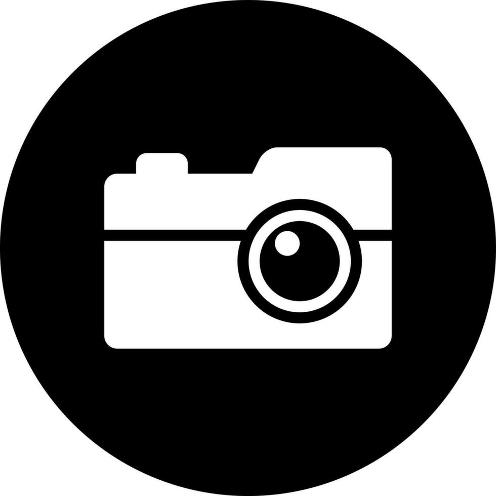 Black and White illustration of digital camera icon. vector