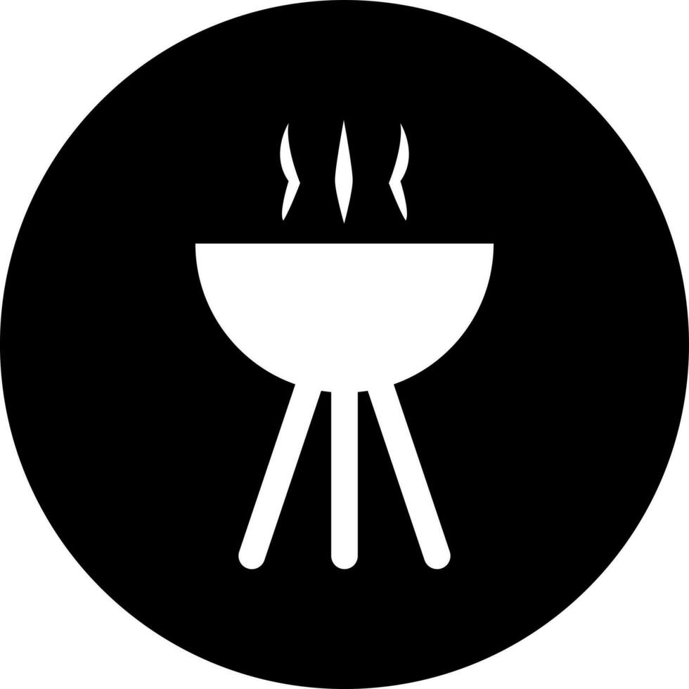 Vector illustration of hot barbecue grill icon.