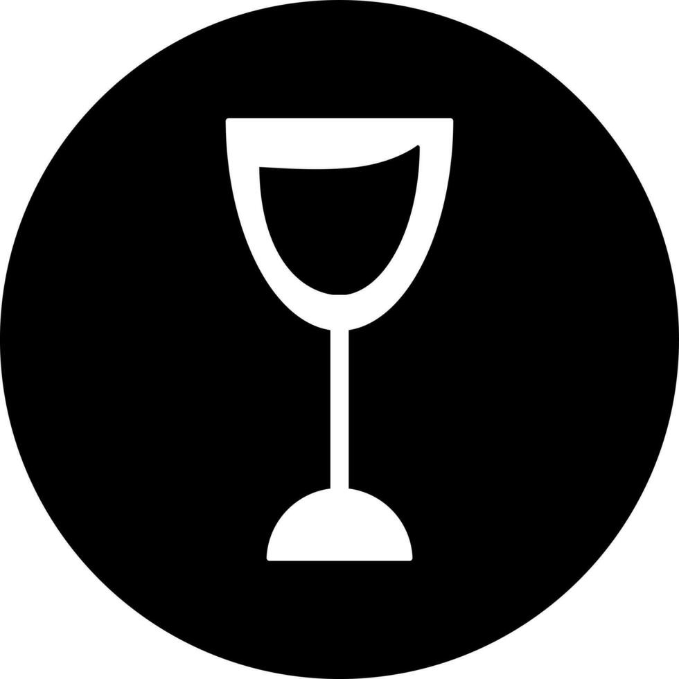 Wine glass glyph icon in flat style. vector