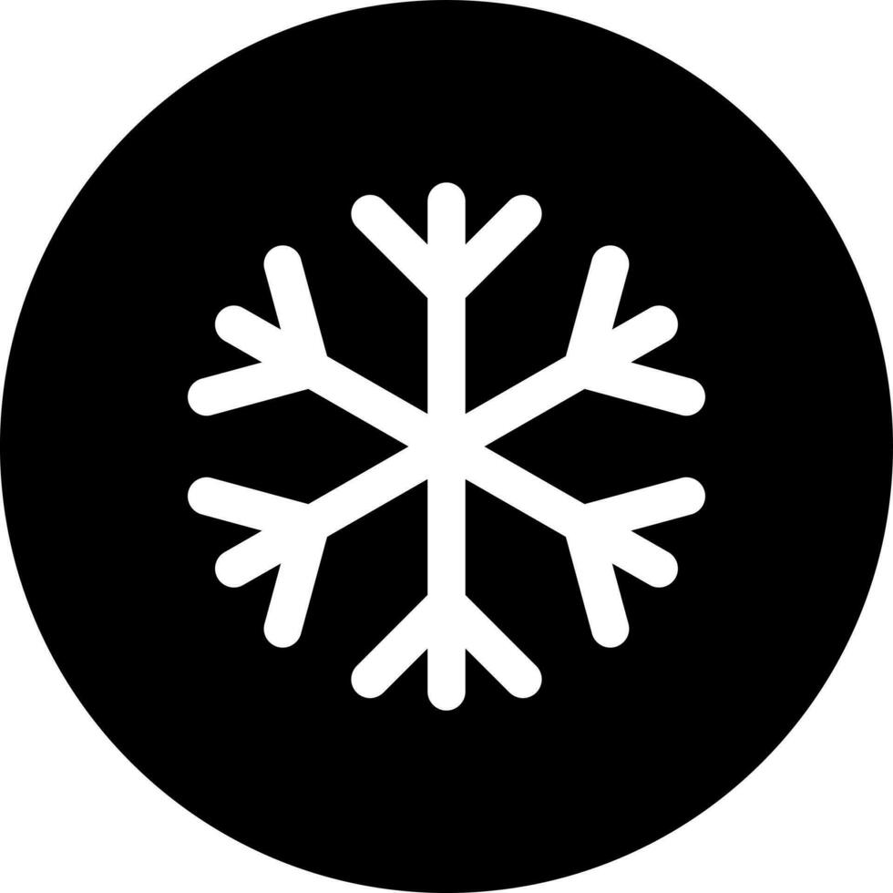 Black and White illustration of snowflake icon. vector