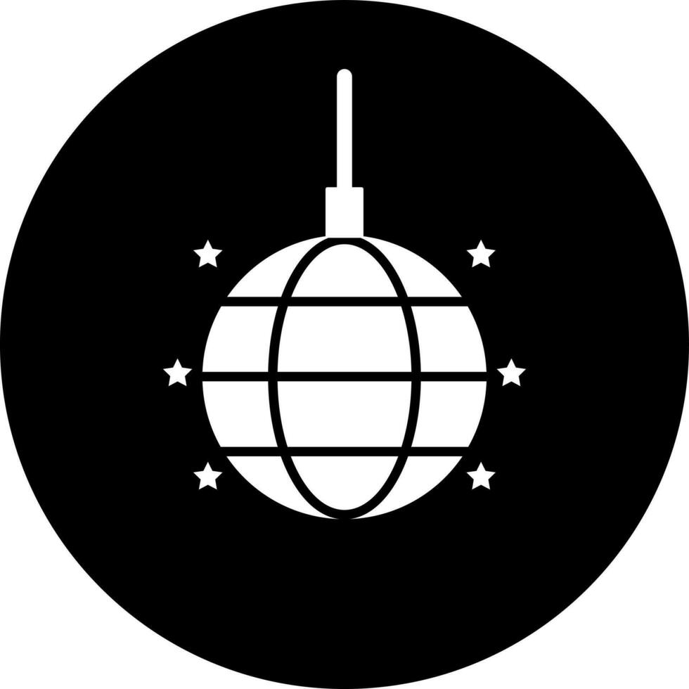 Disco ball glyph icon in flat style. vector