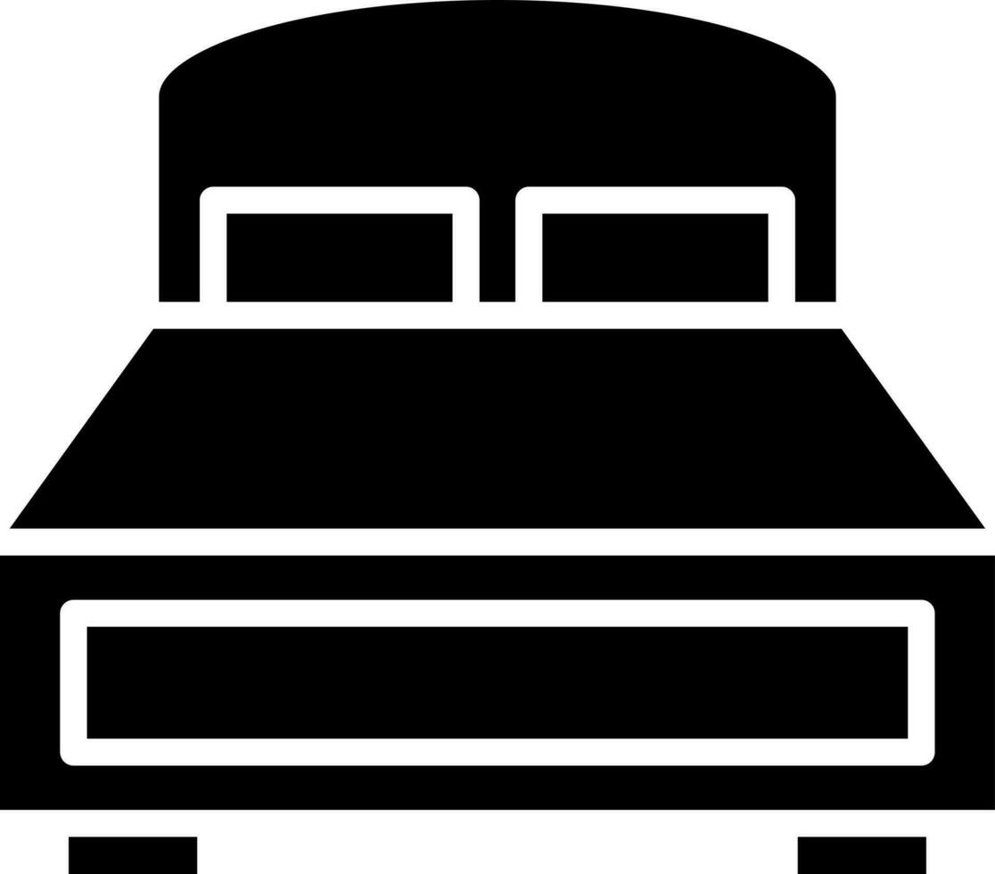 Flat style bed icon or symbol. vector