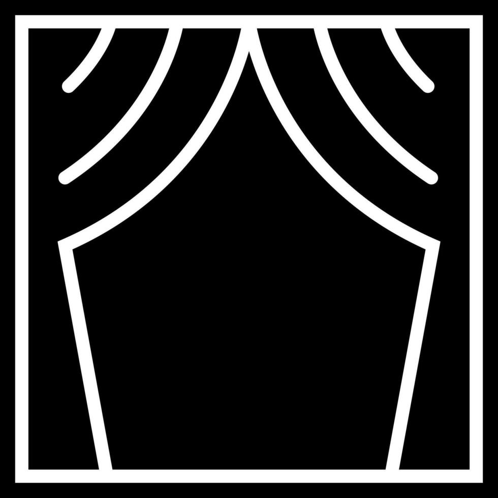 Curtains icon in Black and White color. vector