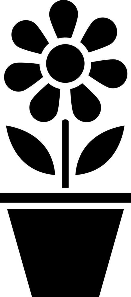 Flower plant icon in flat style. vector
