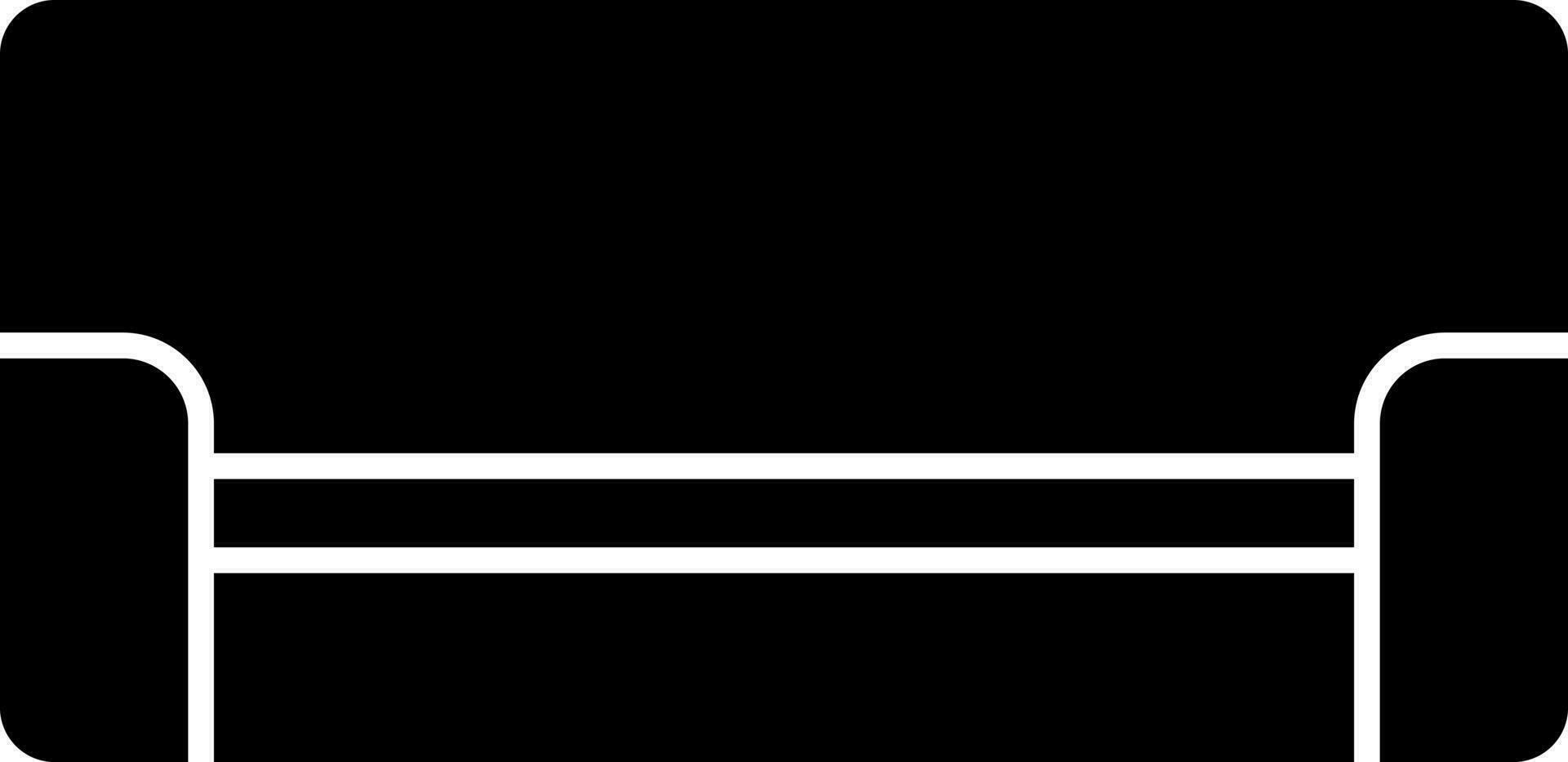 Isolated sofa icon in Black and White color. vector