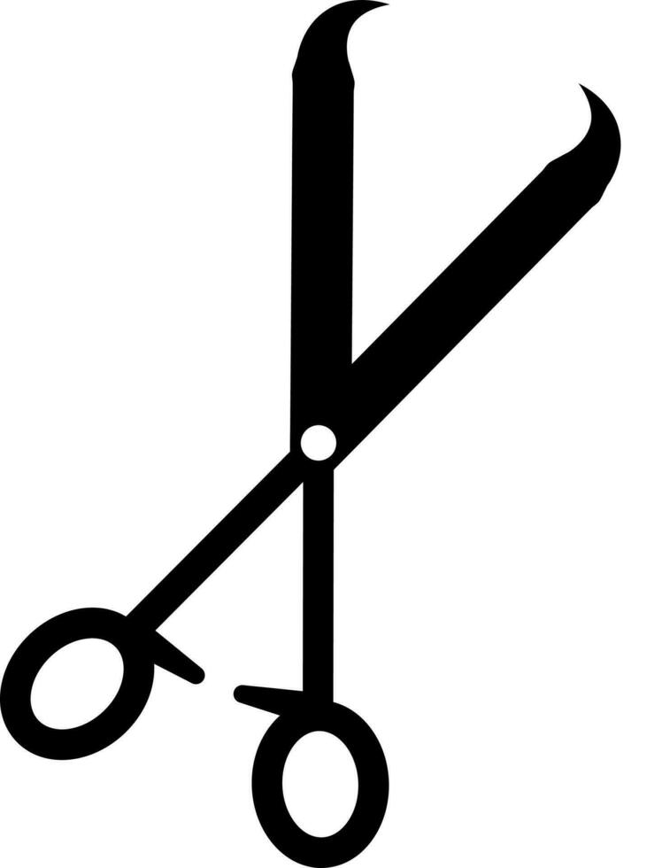 Black scissor in flat style. vector