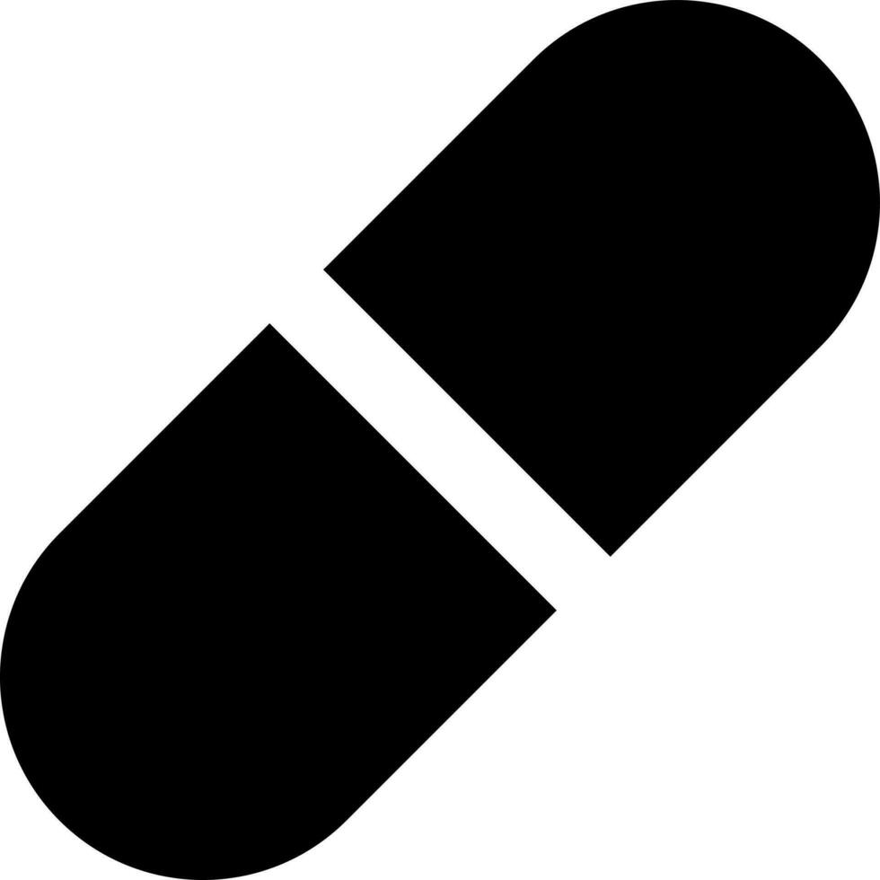 Capsule or tablet icon in flat style. vector