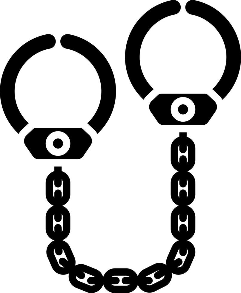 Handcuff icon in Black and White color. vector