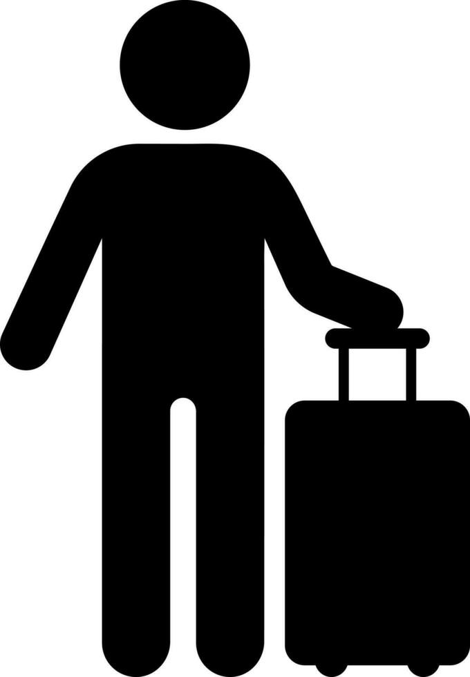 Flat style man traveling icon. vector