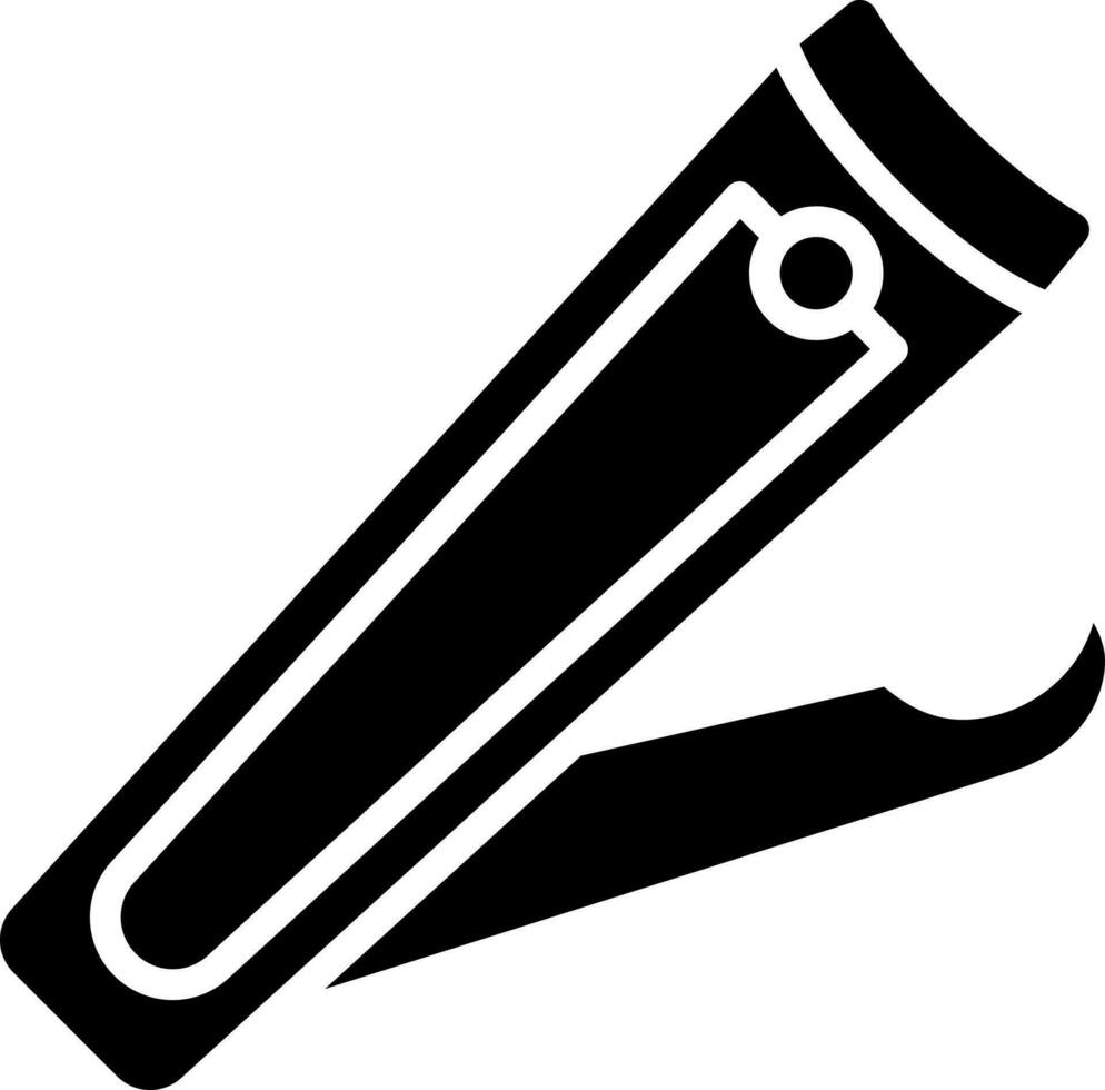 Black and White nail clipper icon or symbol. vector