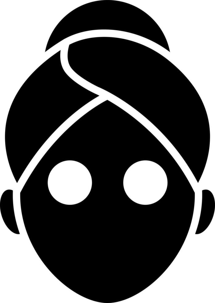 Skin care face mask icon in Black and White color. vector