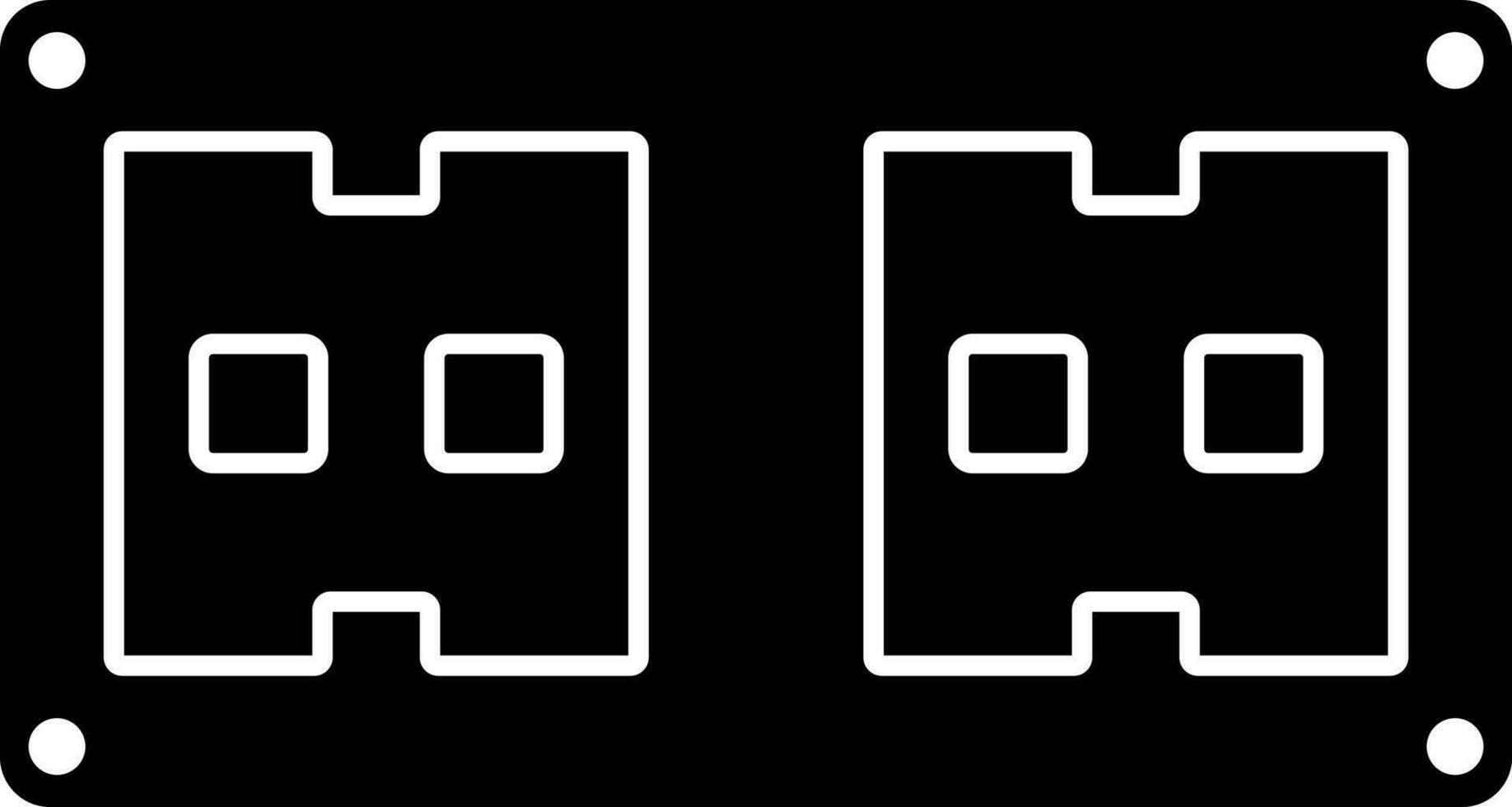 Black and White socket icon in flat style. vector