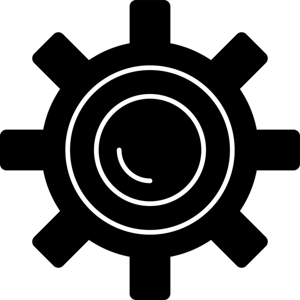 Cogwheel icon or symbol in Black and White color. vector