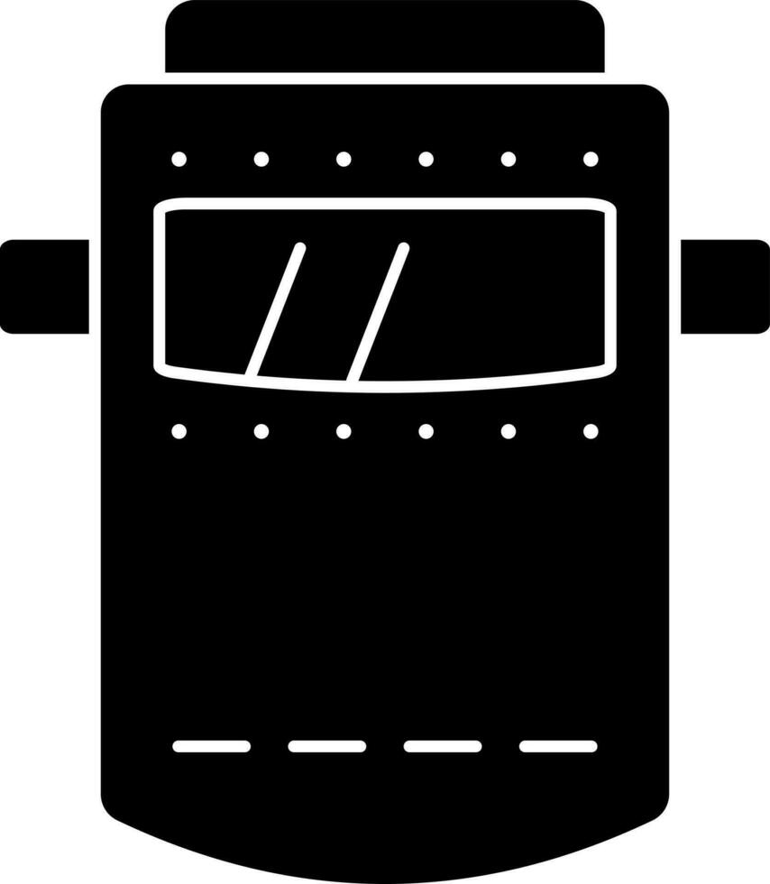 Flat style welding mask icon in Black and White color. vector