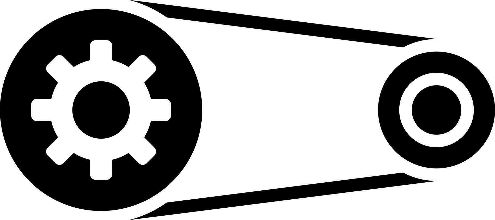 Engine belt icon in Black and White color. vector