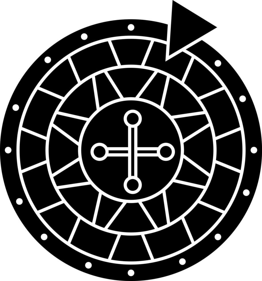 Roulette icon or symbol in Black and White color. vector