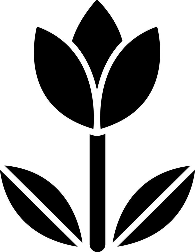 Illustration of rose flower glyph icon. vector