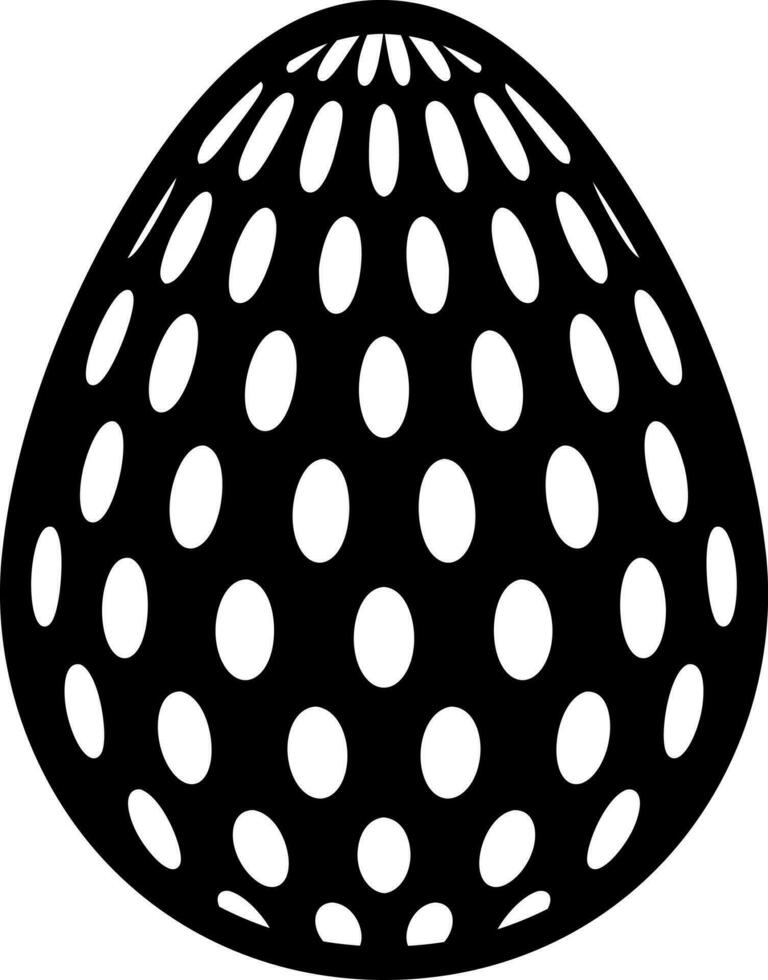 Polka dotted painted egg icon in Black and White color vector