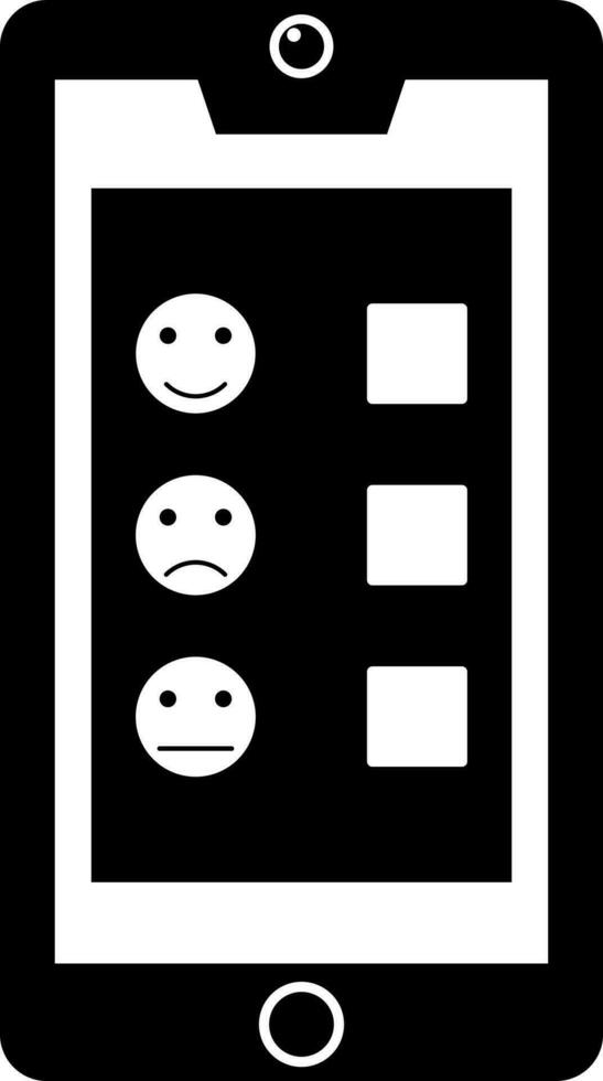 Emoji feedback or review icon in samrtphone. vector