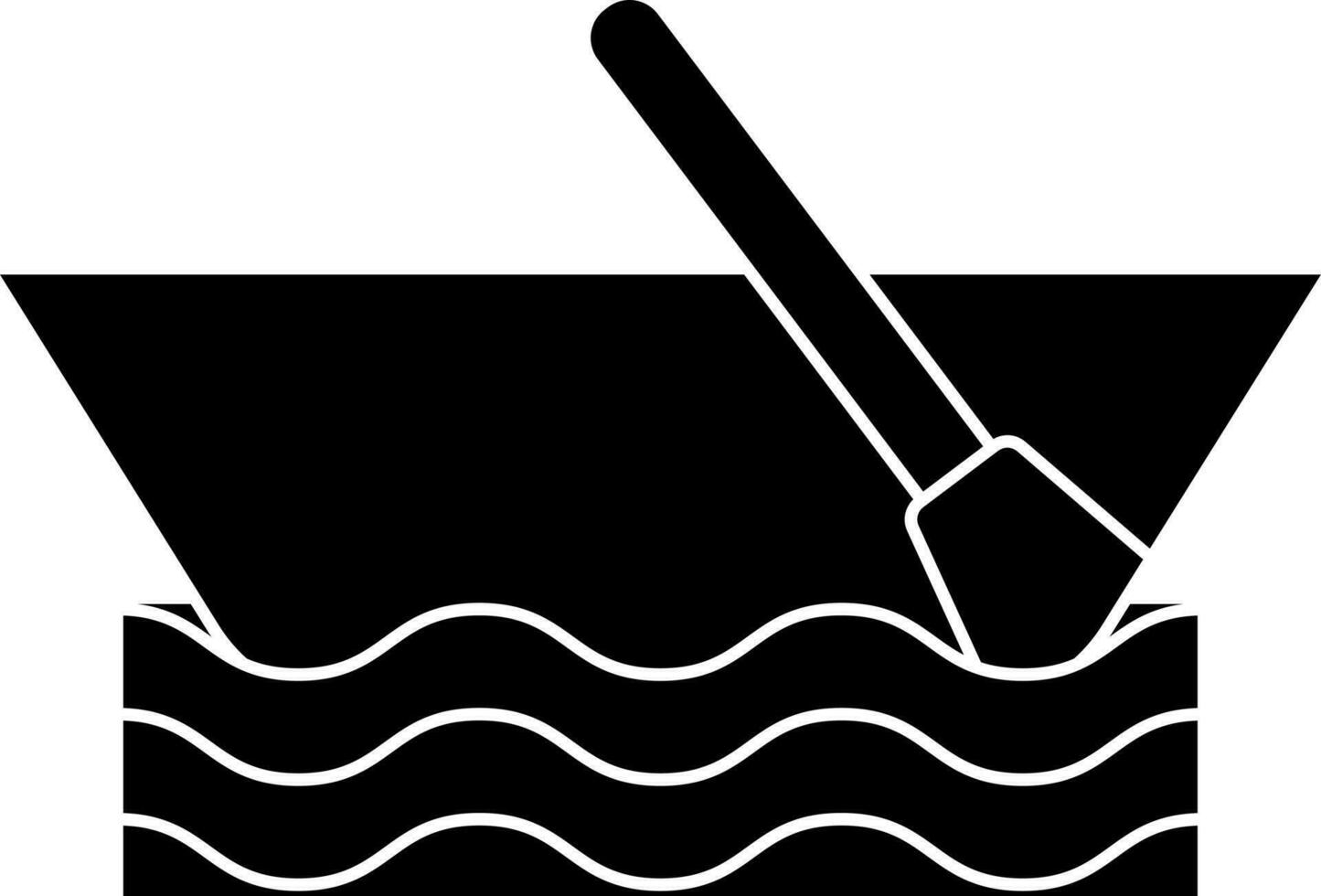 Vector illustration of boat with paddle icon.