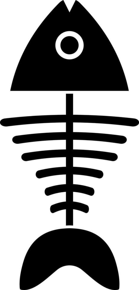 Fish bone sign or symbol in Black and White color. vector