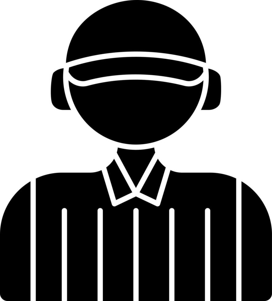 Match referee glyph icon or symbol. vector