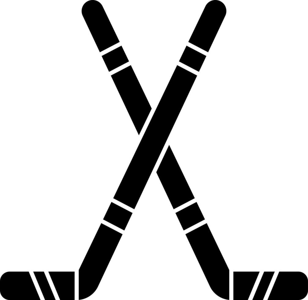 Hockey stick icon or symbol in Black and White color. vector