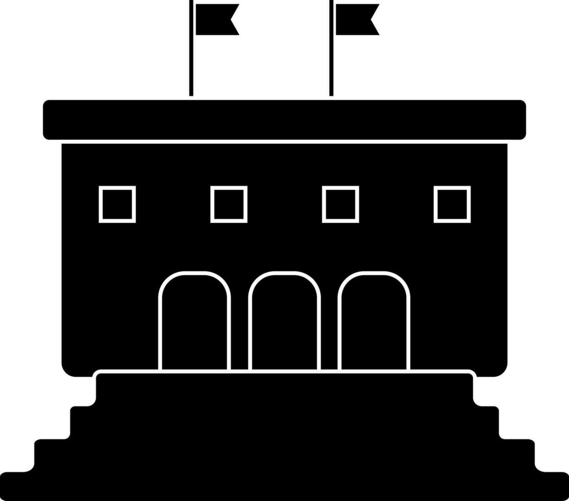 Hockey stadium icon in Black and White color. vector