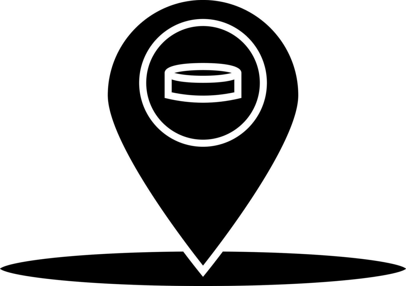 Hockey match location icon in flat style. vector