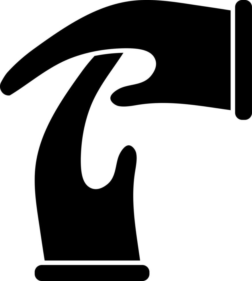 Time out hand gesture. Glyph sign or symbol. vector