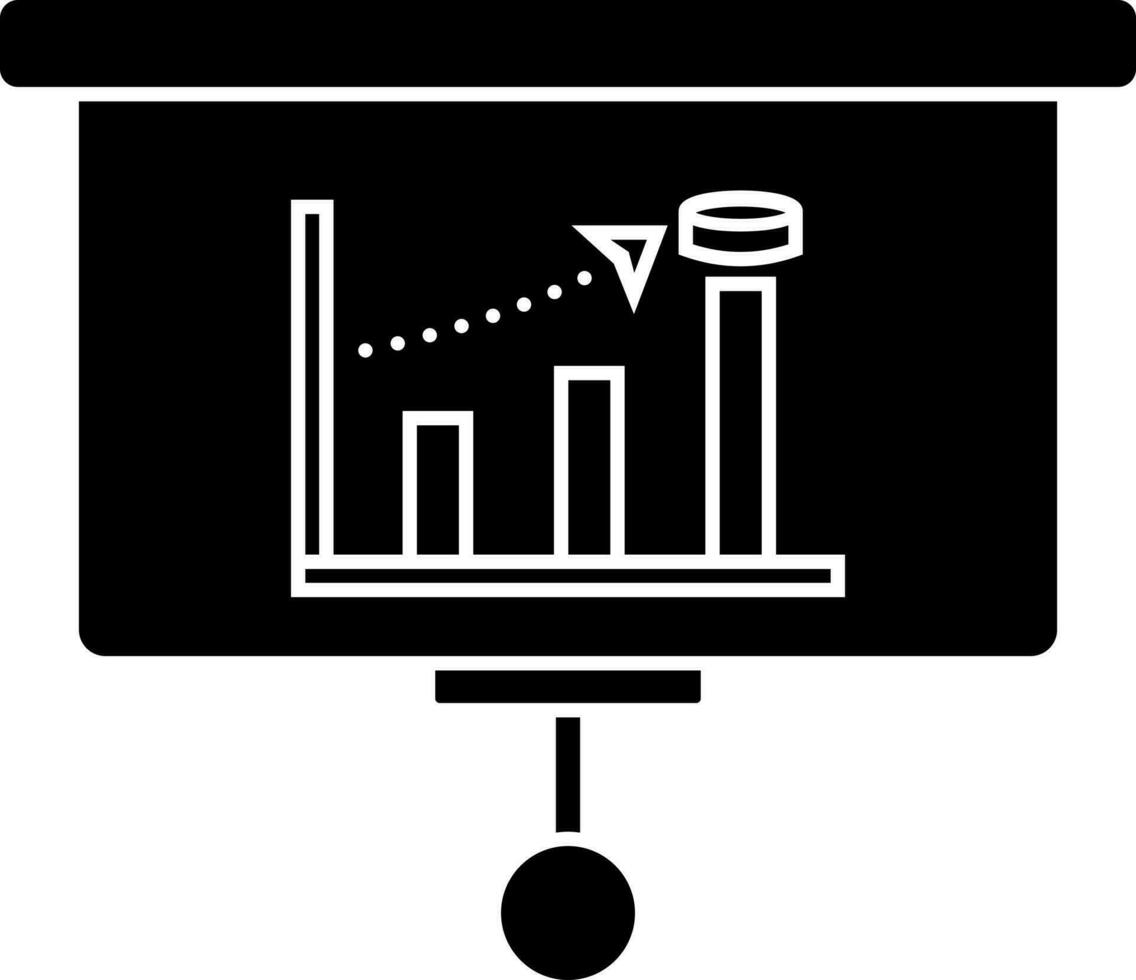 Black and White hockey bar statistics chart icon. vector