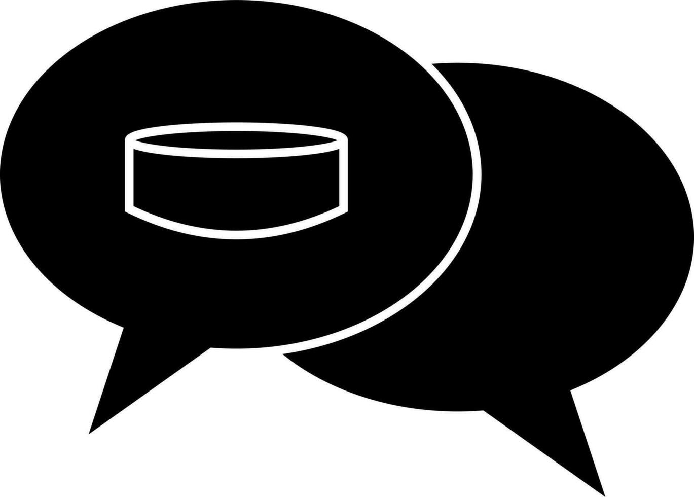 Hockey puck with speech bubble icon. vector