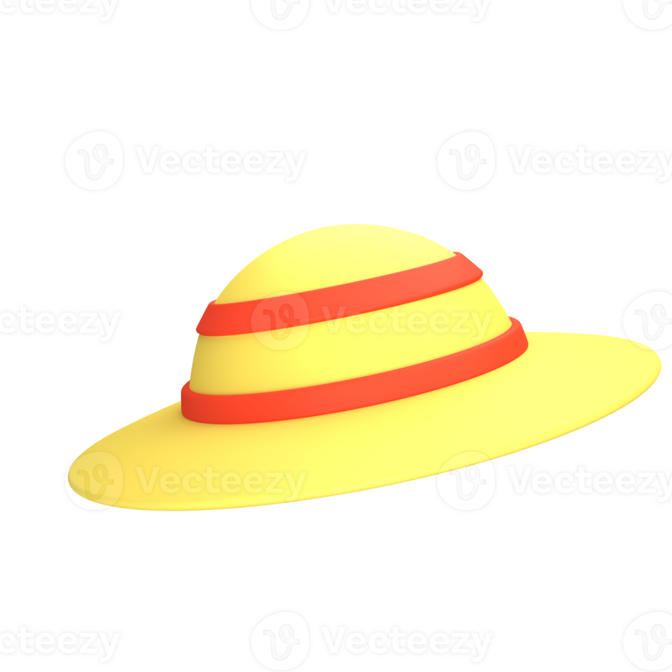 Straw hat 3D icon png