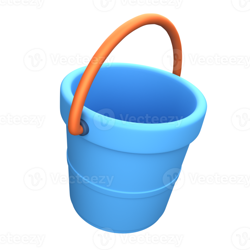 Beach bucket 3D icon png